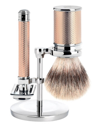 Mühle Shaving Barbersæt Med De-skraber  åben Kam  Silvertip Fibreâ  Barberkost Og Holder  Traditional  Rosegold
