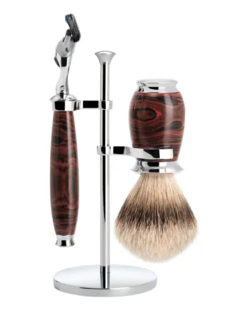 Mühle Shaving Barbersæt Med Fusion Skraber  Barberkost Og Holder  Purist  Ebonite