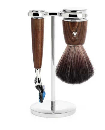Mühle Shaving Barbersæt Med Fusion Skraber  Barberkost Og Holder  Rytmo  Ask