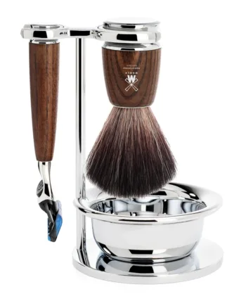 Mühle Shaving Barbersæt Med Fusion Skraber  Børste  Holder Og Skål  Rytmo  Ask