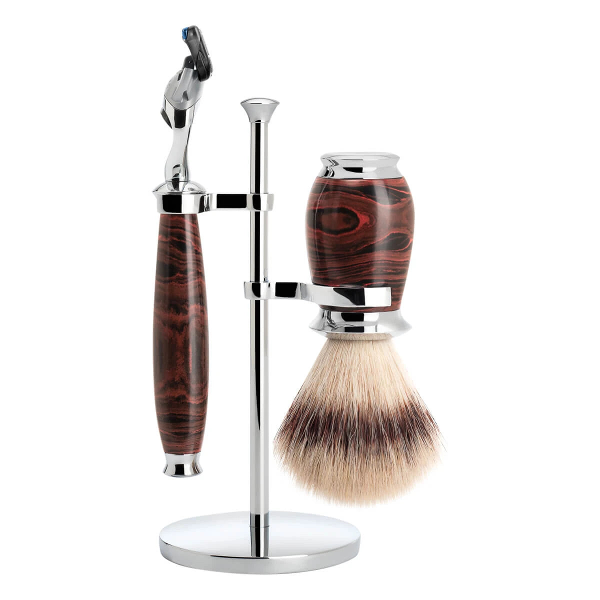 Mühle Shaving Barbersæt Med Fusion Skraber Silvertip Fibreâ Barberkost Og Holder Purist Ebonite