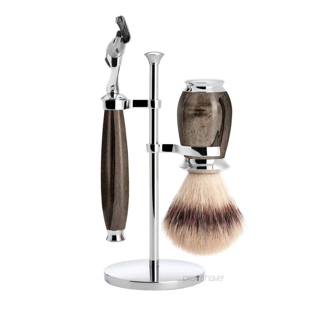 Mühle Shaving Barbersæt Med Fusion Skraber Silvertip Fibreâ Barberkost Og Holder Purist Grained Beech