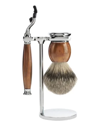 Mühle Shaving Barbersæt Med Mach3 Skraber  Barberkost Og Holder  Sophist  Ironwood
