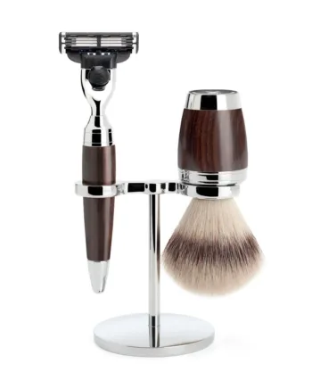Mühle Shaving Barbersæt Med Mach3 Skraber  Fibre Barberkost Og Holder  Stylo  African Blackwood