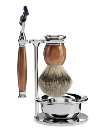 Mühle Shaving Barbersæt Med Skraber  Barberkost  Holder Og Skål  Sophist  Ironwood