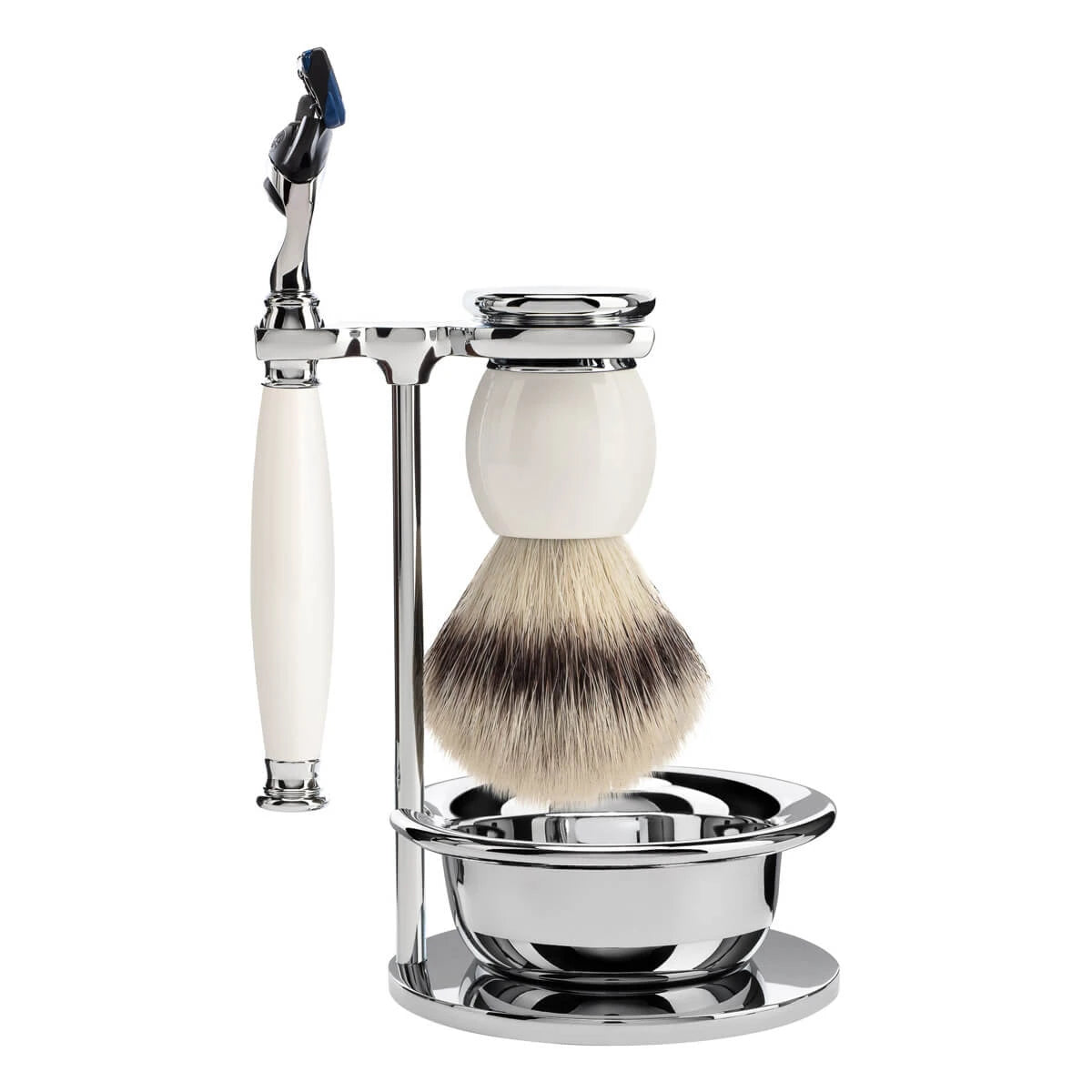 Mühle Shaving Barbersæt Med Skraber  Barberkost  Holder Og Skål  Sophist  Porcelæn