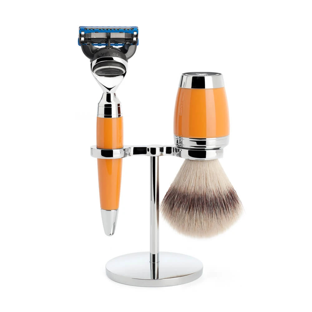 Mühle Shaving Barbersæt Med Skraber  Barberkost Og Holder  Stylo  Butterscotch