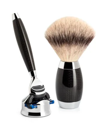 Mühle Shaving Edition No     Barbersæt Med Fusion Skraber  Silvertip Fibreâ  Barberkost Og Holder Til Skraber  Carbon