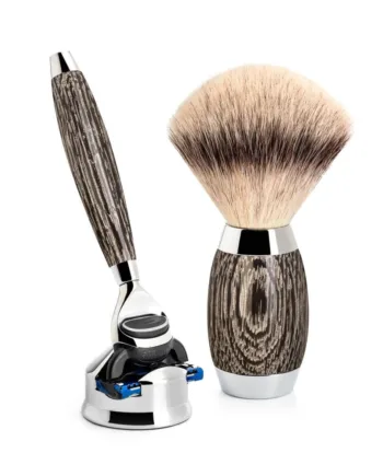 Mühle Shaving Edition No     Barbersæt Med Fusion Skraber  Silvertip Fibreâ  Barberkost Og Holder Til Skraber  Moseeg   Sterling Sølv