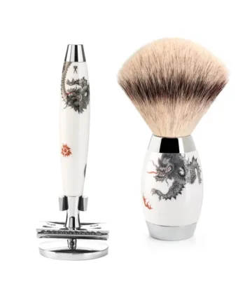 Mühle Shaving Meissen Porcelain Barbersæt Med De-skraber  Silvertip Fibreâ  Barberkost Og Holder Til Skraber  Porcelæn