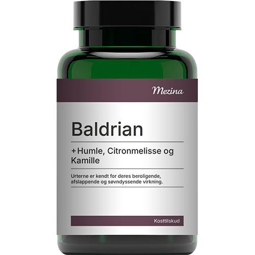 Mezina Baldrian   Humle  Citronmelisse Og Kamille- 120 Kapsler