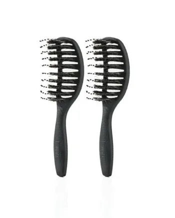 Mini Curvy Brush Hårbørste Med Vildsvinehår   Stk Soft Black  Spar 16