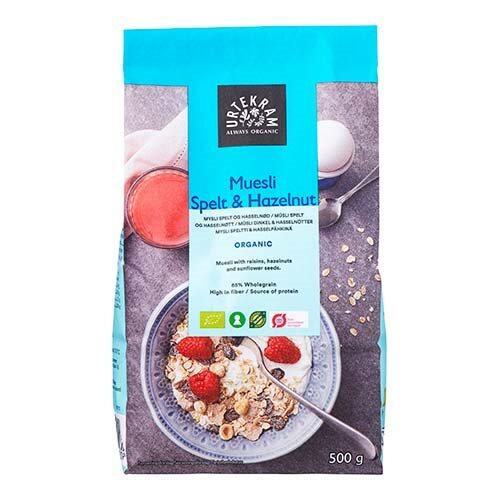 Mysli Spelt   Hasselnød økologisk 500 Gram