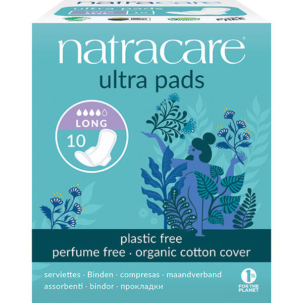 Natracare Long Ultra Bind Med Vinger øko  10 Stk
