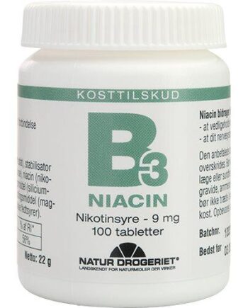 Natur-drogeriet  B3 Niacin Nikotinsyre   Mg  100tab
