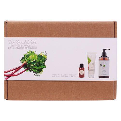 Naturfarm Gaveæske Rabarber Håndsæbe Creme Body Lotion