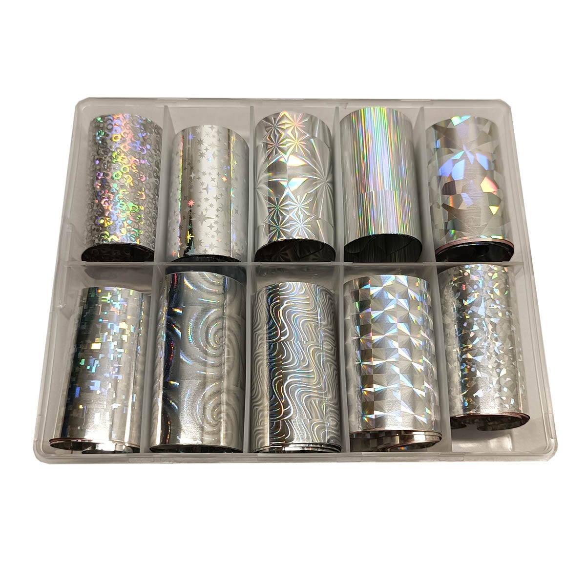Neglefolie   Sølv Holographic Motiver   Transfer Neglefolie Nail Art