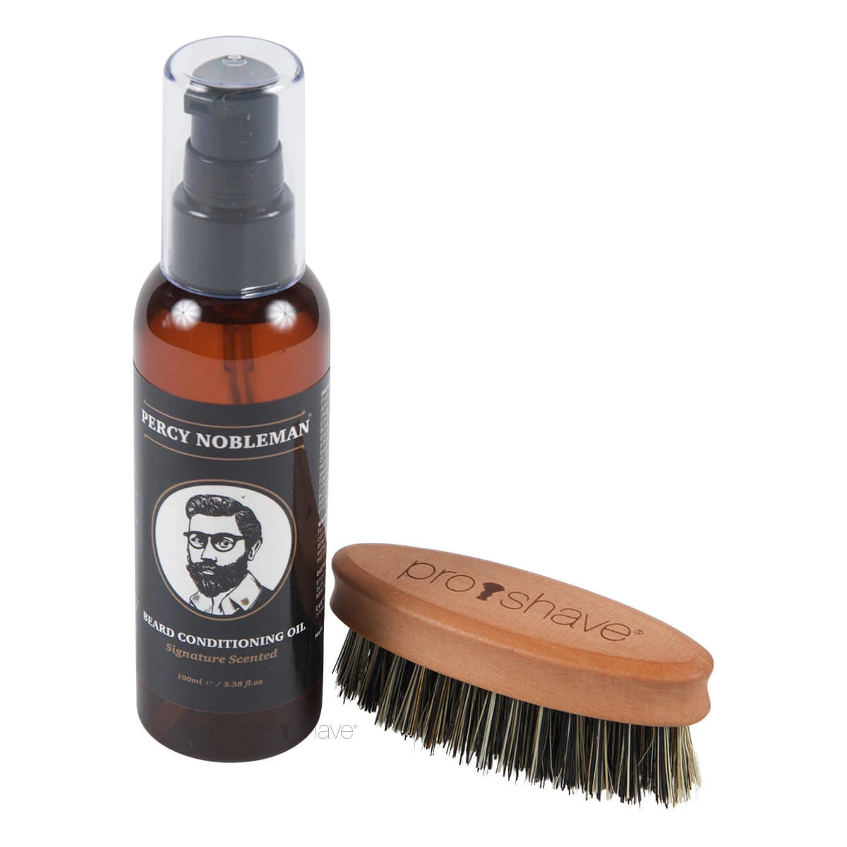 Percy Nobleman Skægsæt Med Skægbørste  Fibre  Og Percy Nobleman Skægolie  Scented