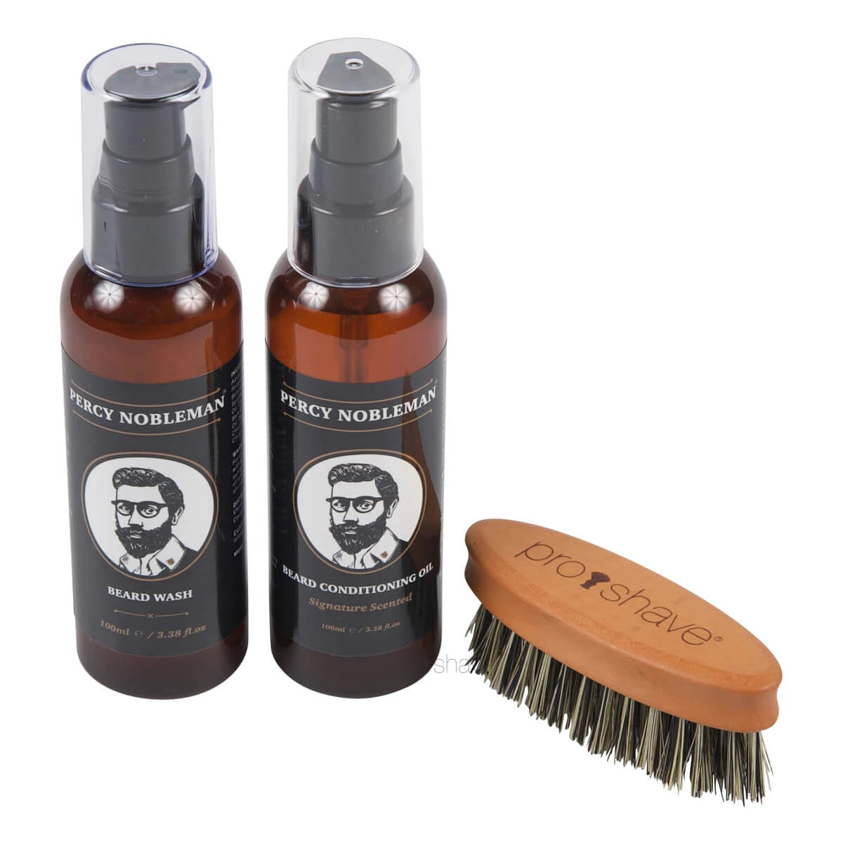 Percy Nobleman Skægsæt Med Skægbørste  Fibre  Og Skægshampoo   Skægolie  Scented