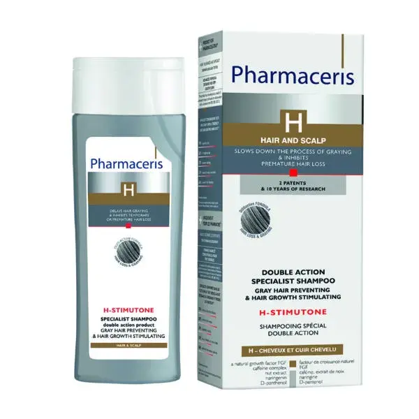 Pharmaceris Stimutone Professional Shampoo- Double Action Product- Gray Hair Preventing Hair Growth Stimulating 125ml