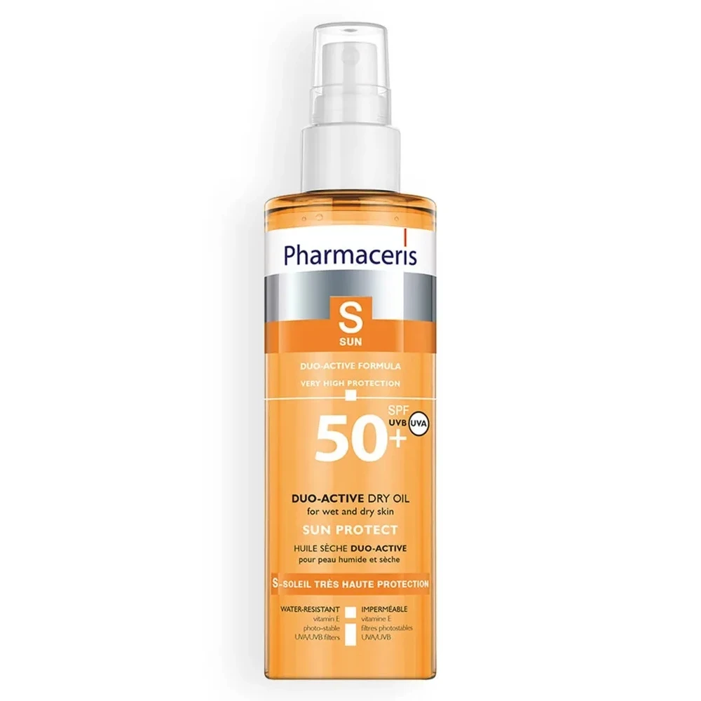 Pharmaceris Solbeskyttende Olie Med Duoaktiv Formular Til Våd Og Tør Hud Spf 50 200ml
