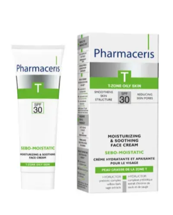 Pharmaceris   Sebomat Moistatic  Fugtgivende Og Beroligende Dagcreme Spf 30  50ml