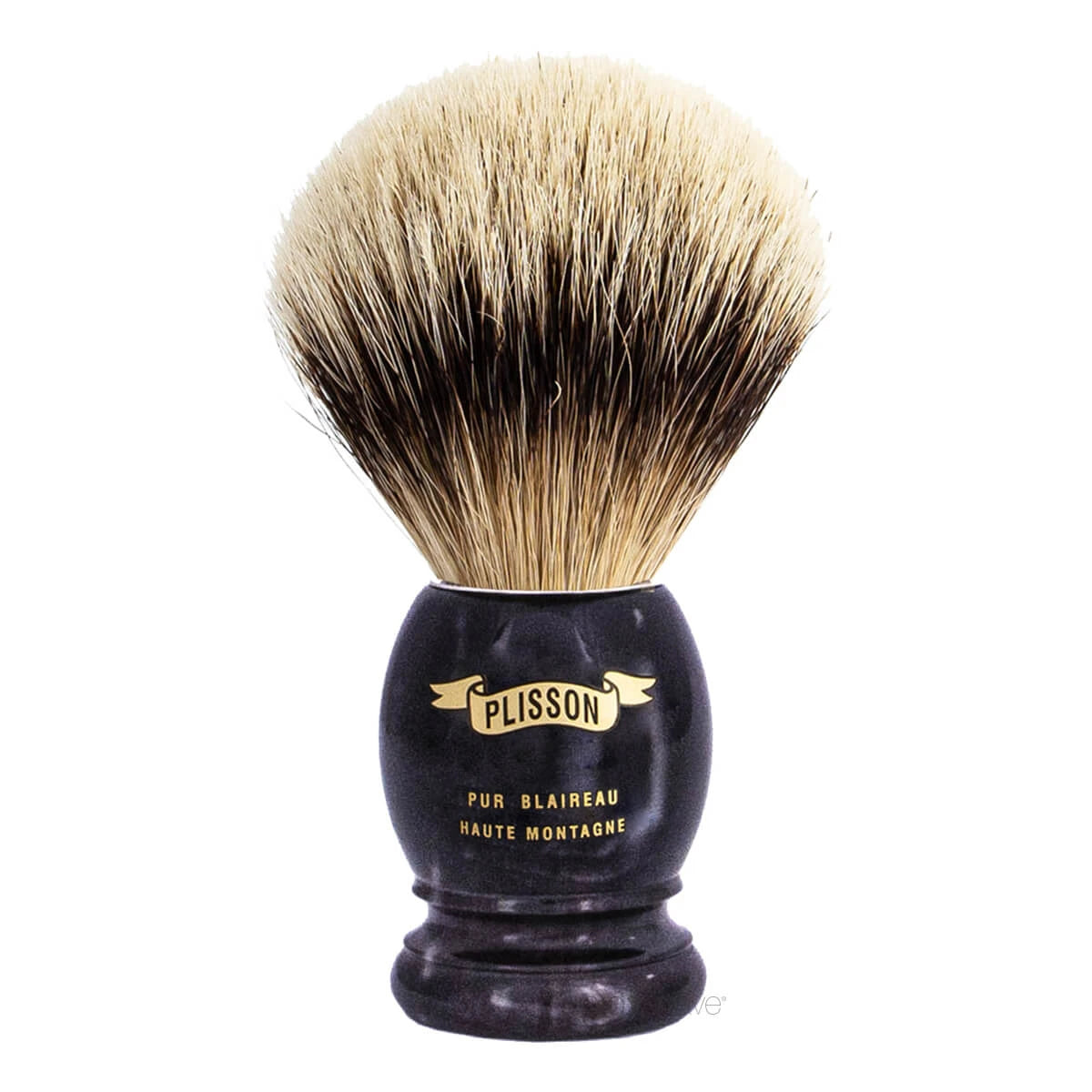Plisson 1808 Barberkost High Mountain White Badger Genuine Black Horn Original Str 12
