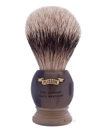 Plisson 1808 Barberkost  High Mountain White Badger   Genuine Horn  Original  Str  12