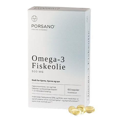 Porsano Omega-  Fiskeolie 60 Kapsler