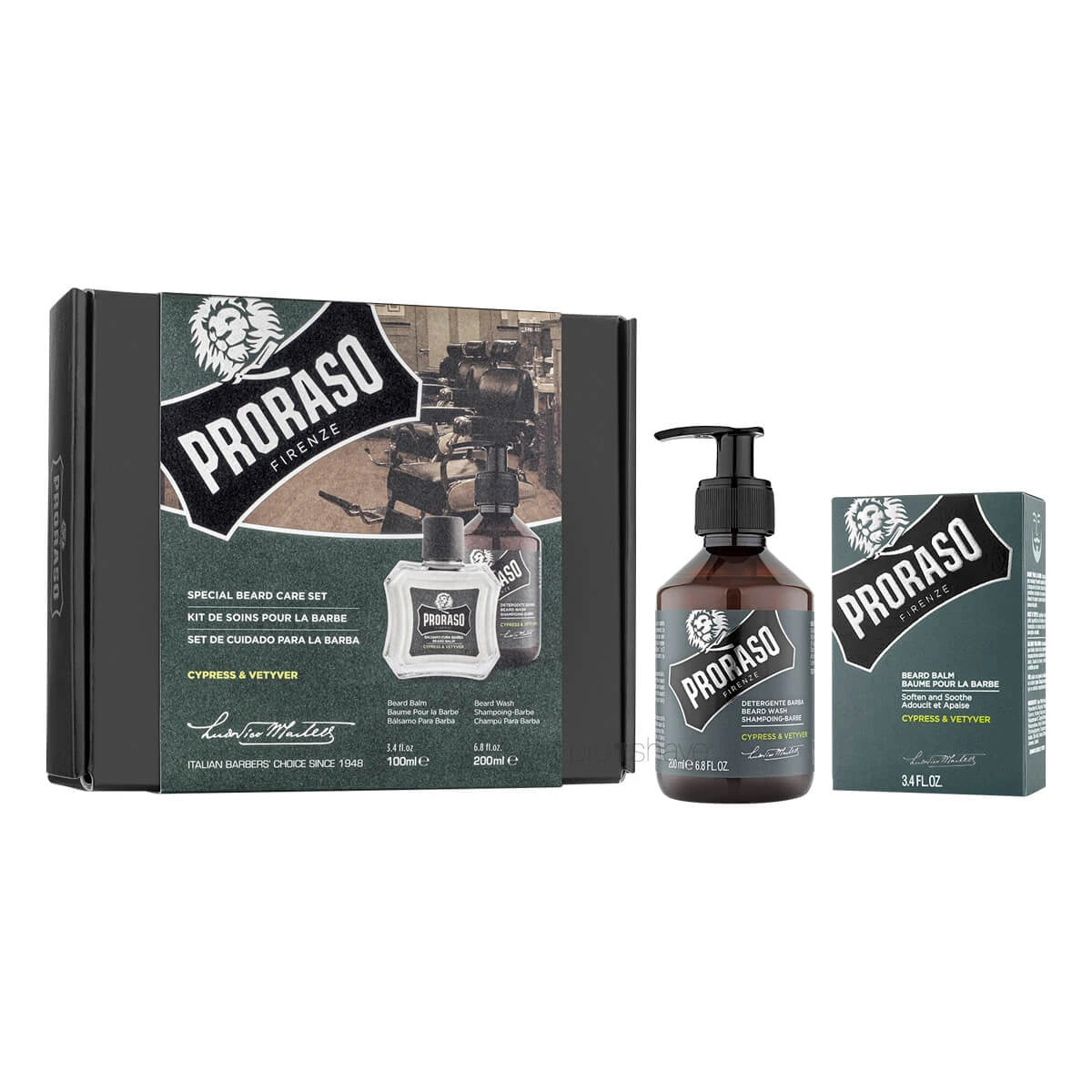 Proraso Gaveæske Duo Pack Skægshampoo Skægbalm Cypress Vetiver