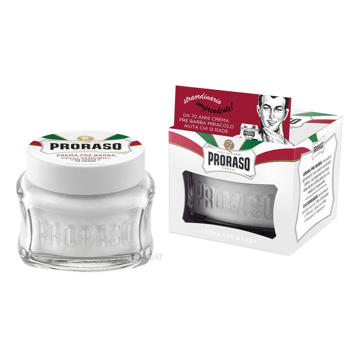 Proraso Preshave Cream Sensitive  Grøn Te   Havre  100 Ml