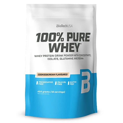 100  Pure Whey Protein Pulver Cookies   Cream 454 Gram