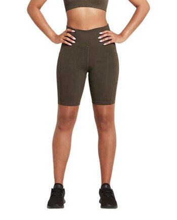 Quot  High-waist Shorts Dark Olive Str    Motivate   Stk