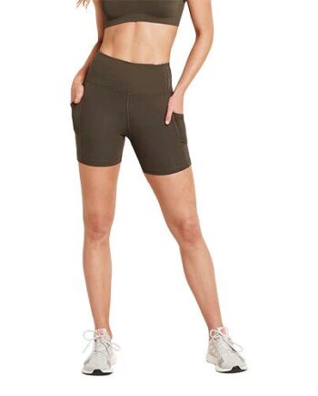 Quot  High-waist Shorts Dark Olive Str    Motivate   Stk