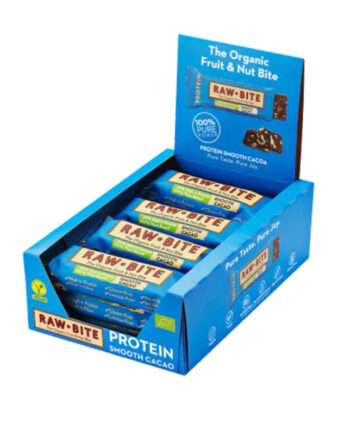Rawbite Protein Smooth Cacao   50    Køb 12 Stk  Spar 10