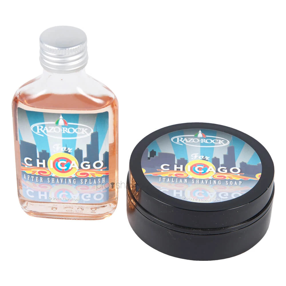 Razorock For Chicago Sæt  Barbersæbe Og Aftershave