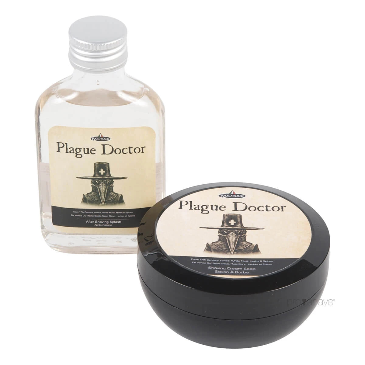 Razorock Plague Doctor Sæt  Barbersæbe Og Aftershave