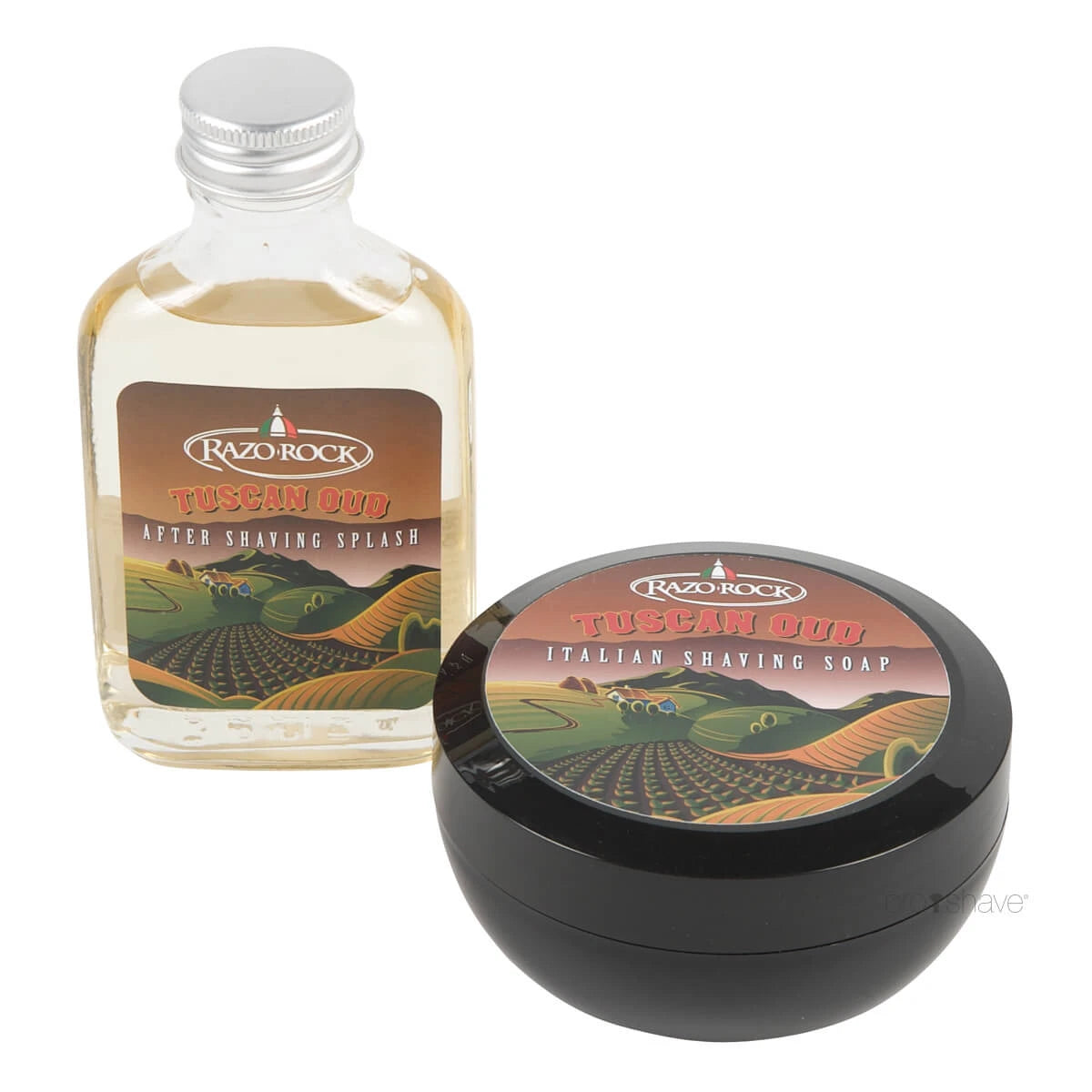 Razorock Tuscan Oud Sæt  Barbersæbe Og Aftershave
