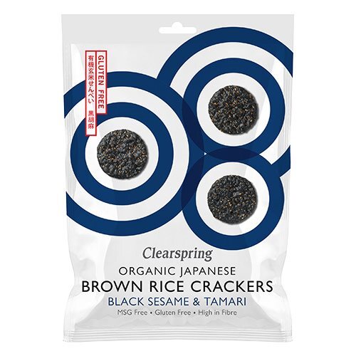 Rice Cracker Black Sesame økologisk 40 Gram