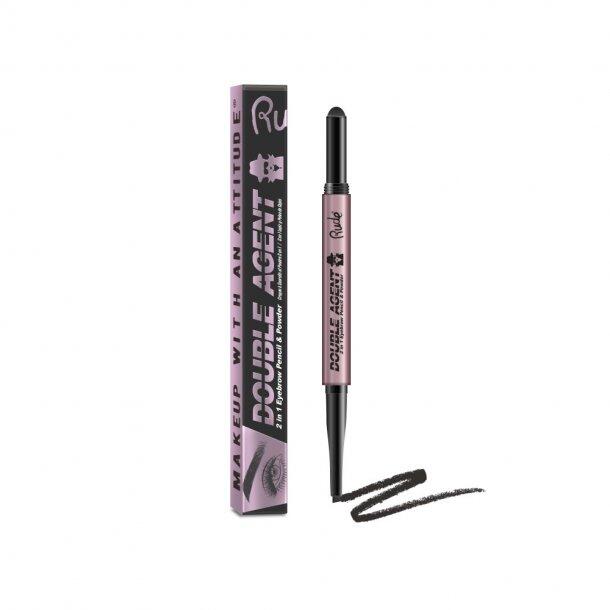 Rude Cosmetics Double Agent In Eyebrow Pencil Powder Black Brown