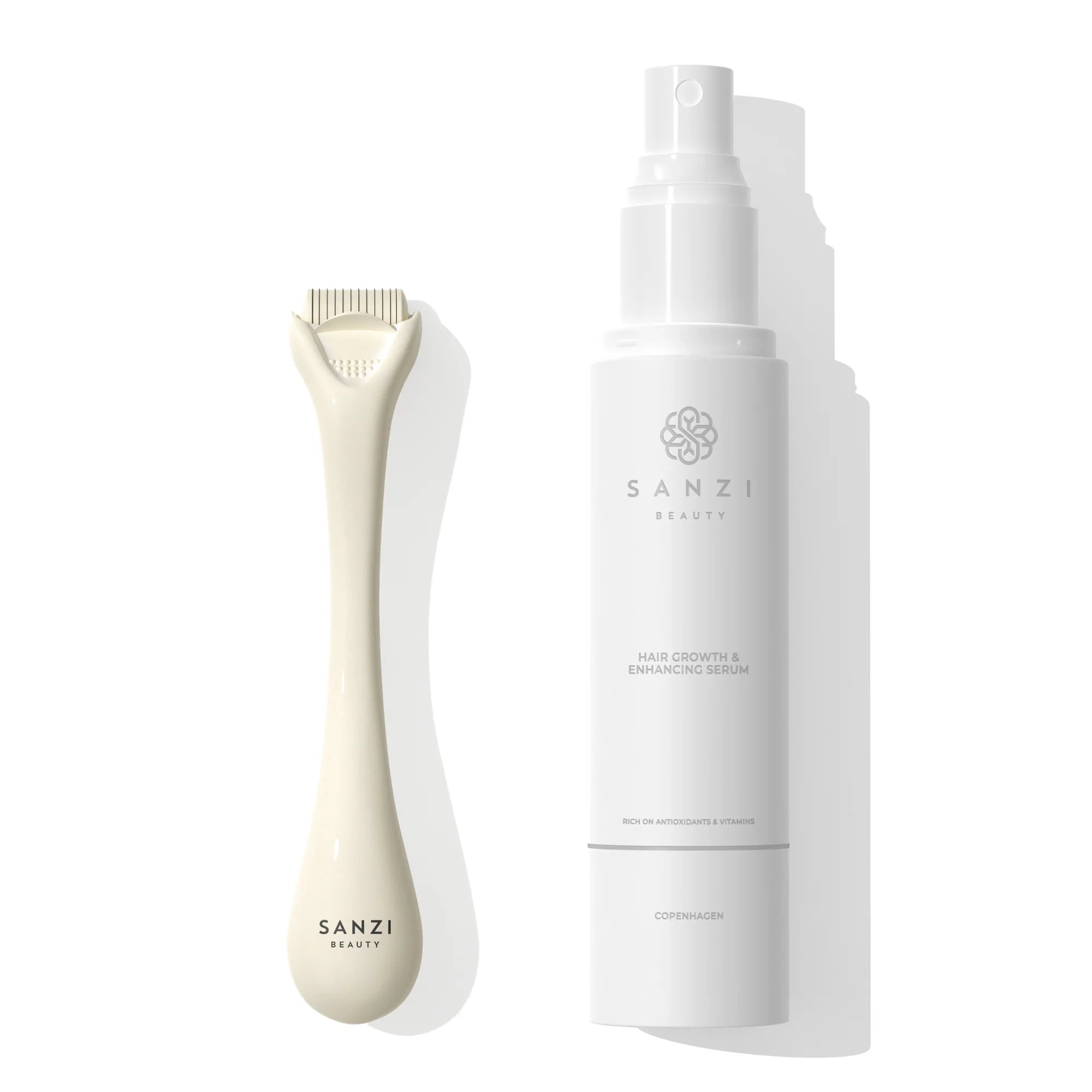 Sanzi Beauty Pakke: Hair Growth Serum Micro Needle Roller