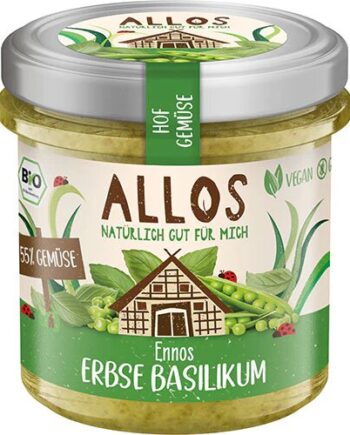 Smørepålæg ærter   Basilikum øko  135 Gram