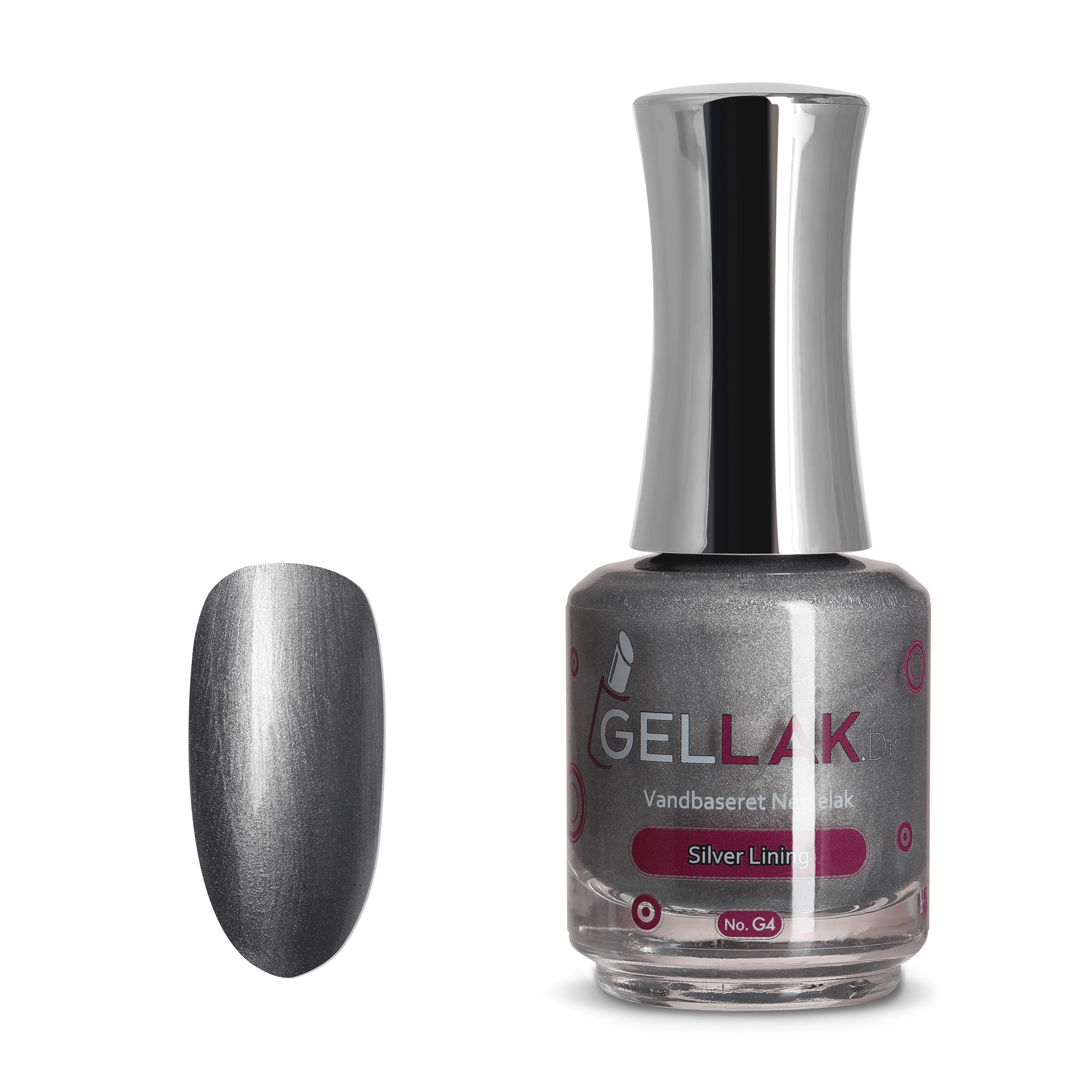 Sølv Vandbaseret Neglelak    Quot Silver Lining Quot  No  G4   15 Ml   Gellak Dk
