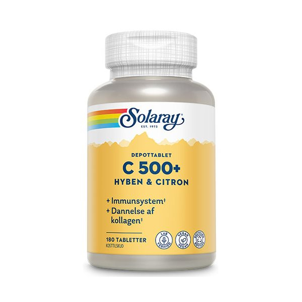 Solaray  -vitamin C500  Hyben   Citron 180 Tabletter