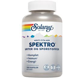 Solaray Spektro    Jern Multi-vitamin 200 Kapsler