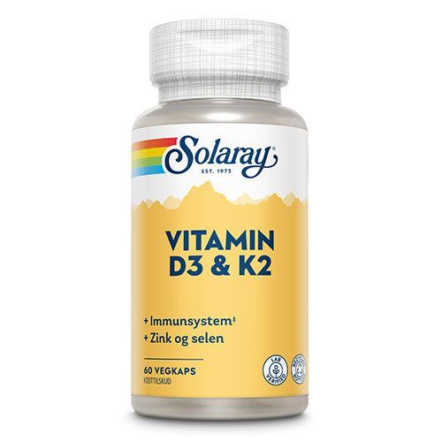 Solaray Vitamin D3   K2 60 Kapsler