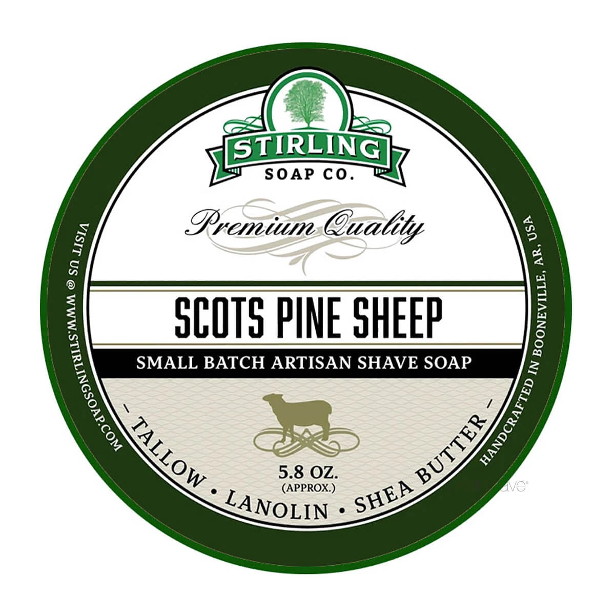 Stirling Soap Company Barbersæbe Scots Pine Sheep 170 Ml