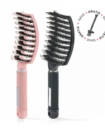 Stk  Curved Paddle Brush   Gratis Gave Lyserød   Sort  Spar 12    Gratis Cleaning Brush
