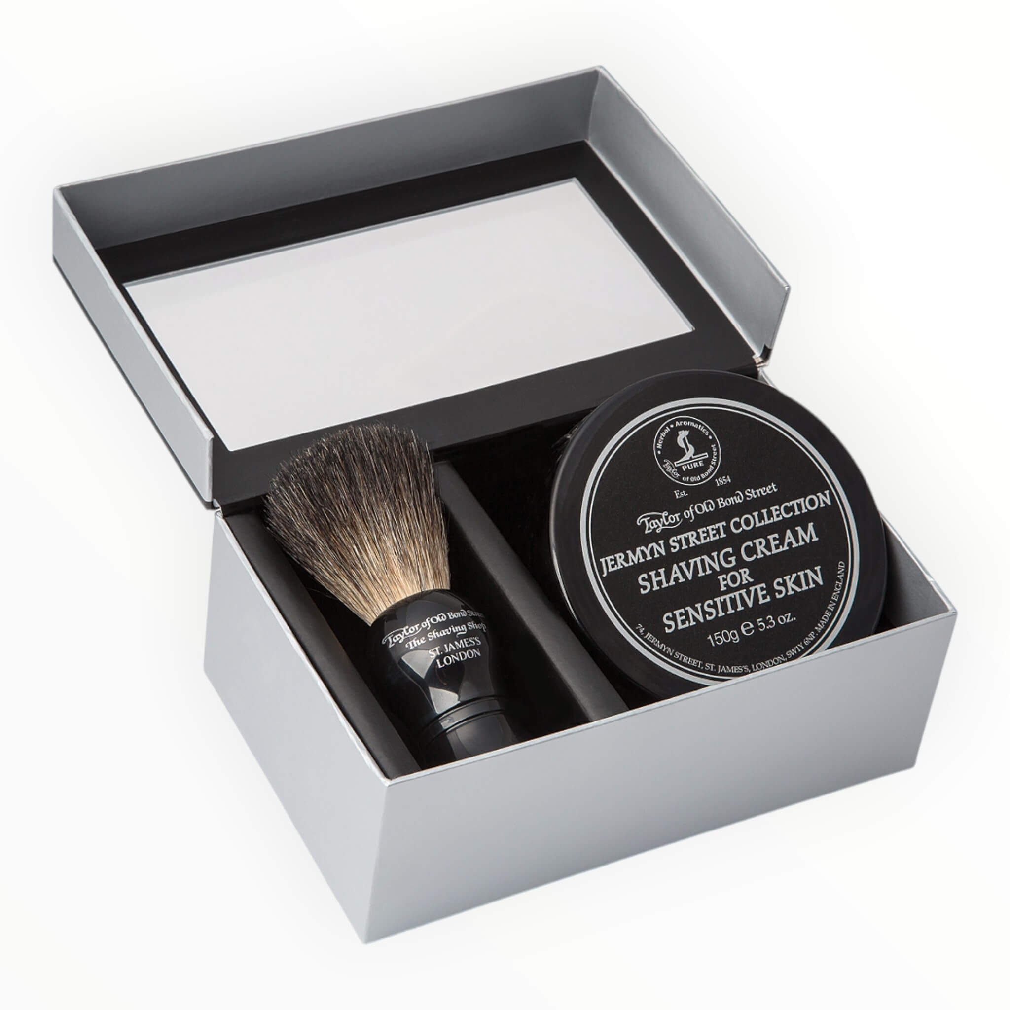 Taylor Of Old Bond Street Gaveæske Med Barberkost Og Barbercreme  Jermyn Street