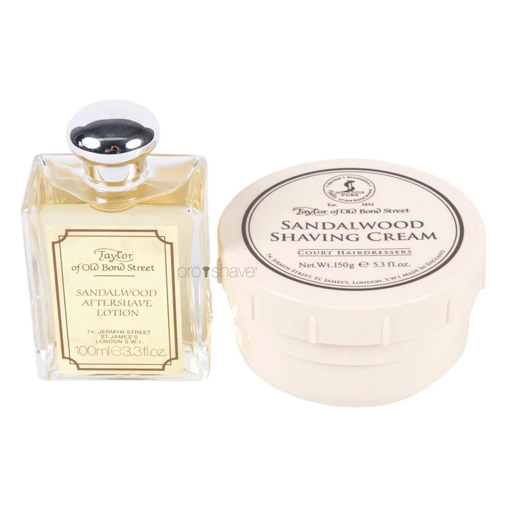 Taylor Of Old Bond Street Sandeltræ Sæt  Barbercreme Og Aftershave